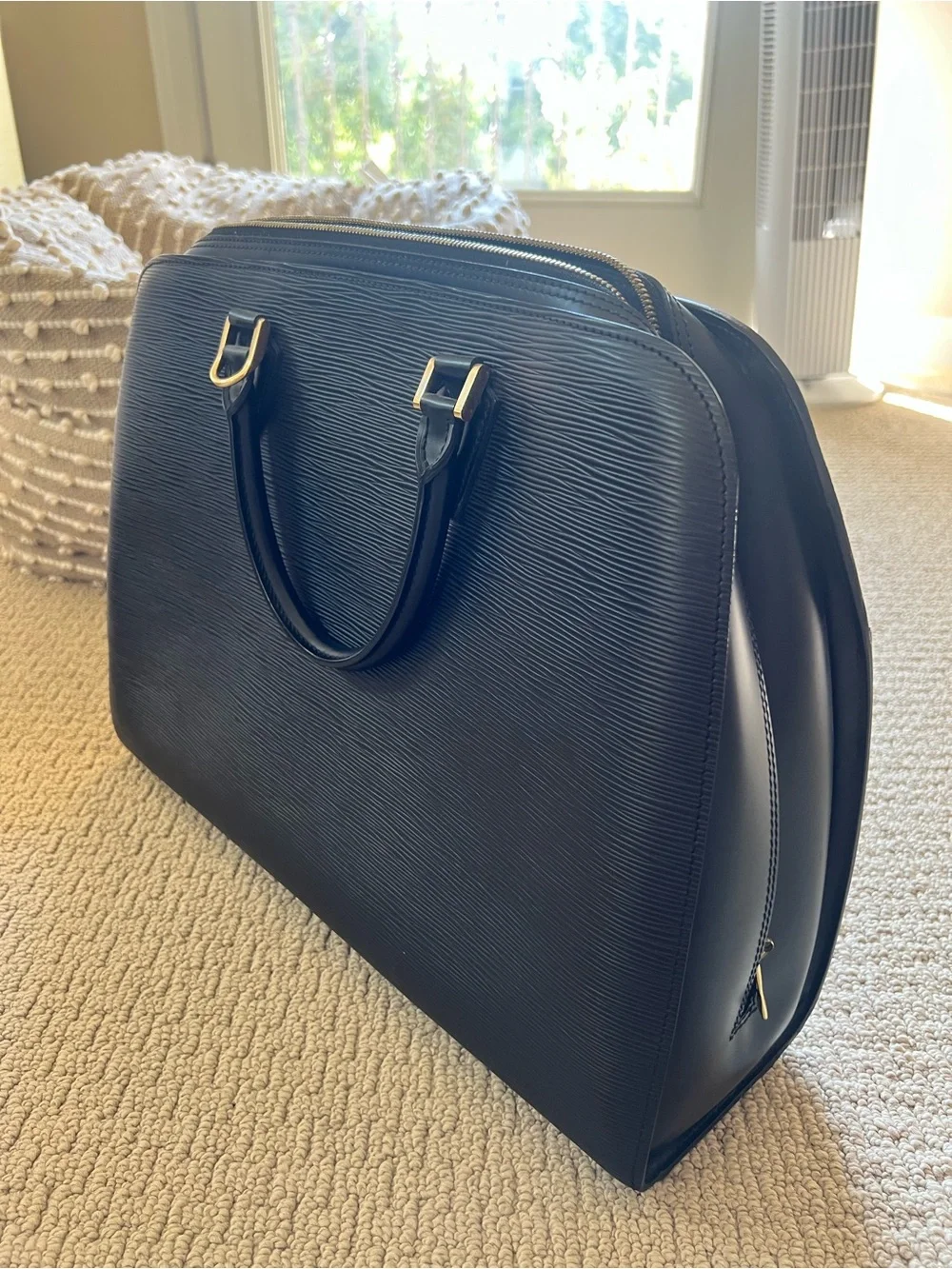 Louis Vuitton Black Epi Sorbone Leather Business Bag Laptap bags 100% Autentic